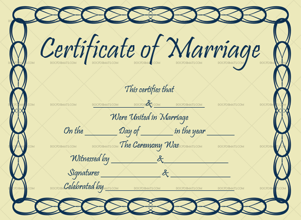 Marriage Certificate Template (Cylindrical, #1892)
