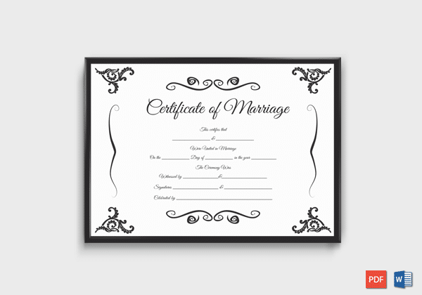 Formal Marriage Certificate Format
