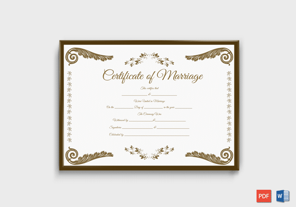 Marriage Certificate Format (Brown)