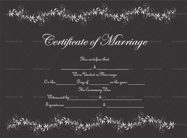 Marriage Certificate Template (Aqua Floral, #1902)