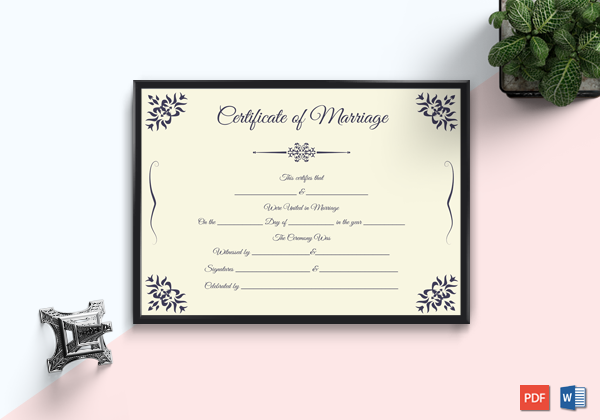 Keepsake Marriage Certificate Format