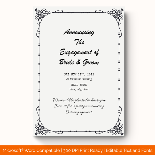 Engagement Announcement Template (Grey, 1725)
