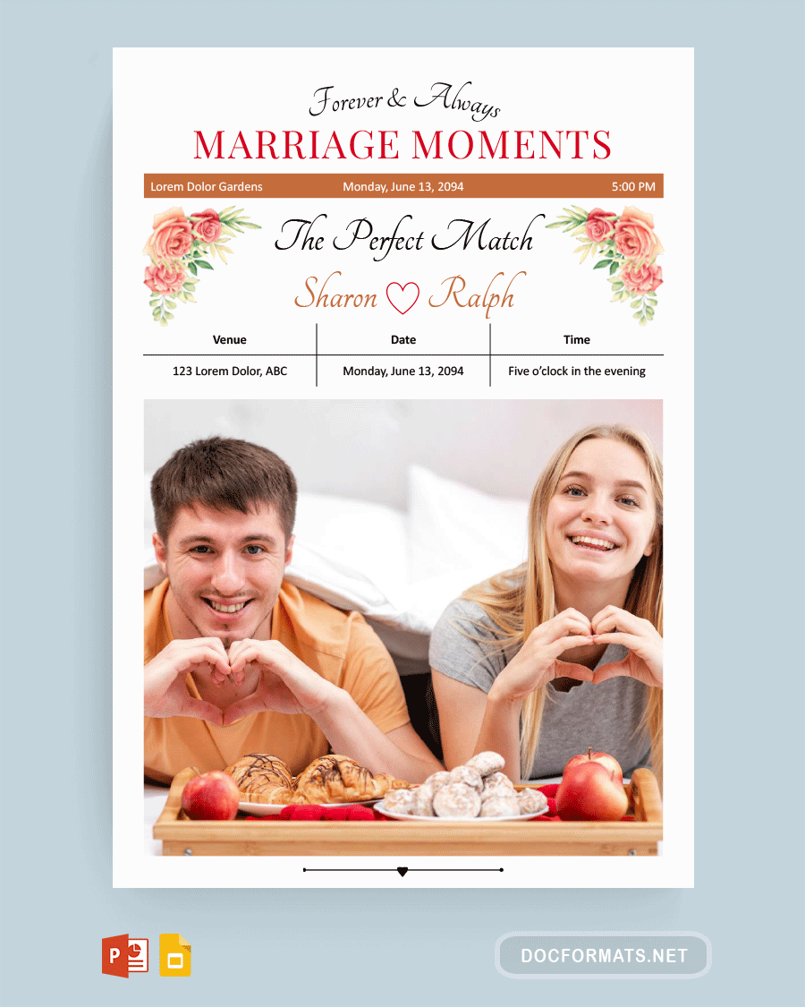 Minimal Newspaper Wedding Program Template - PowerPoint, Google Slides