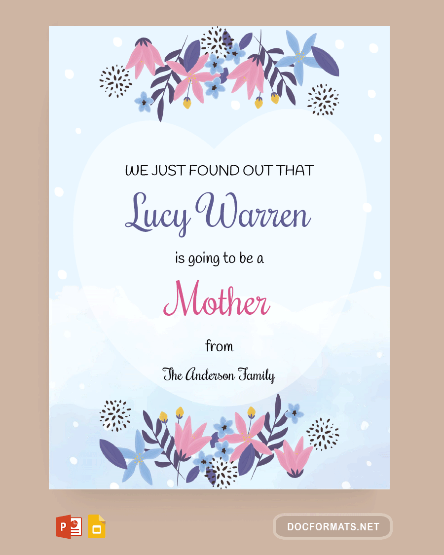 Blue and Pink Pregnancy Announcement Template - PowerPoint, Google Slides