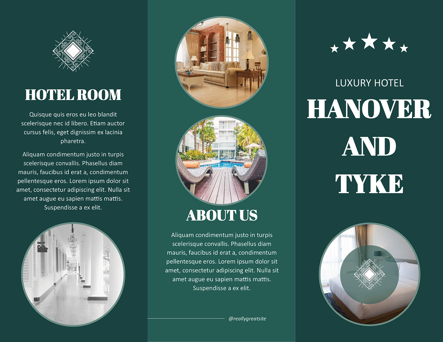 Luxury Hotel Trifold Brochure Template - Page 01